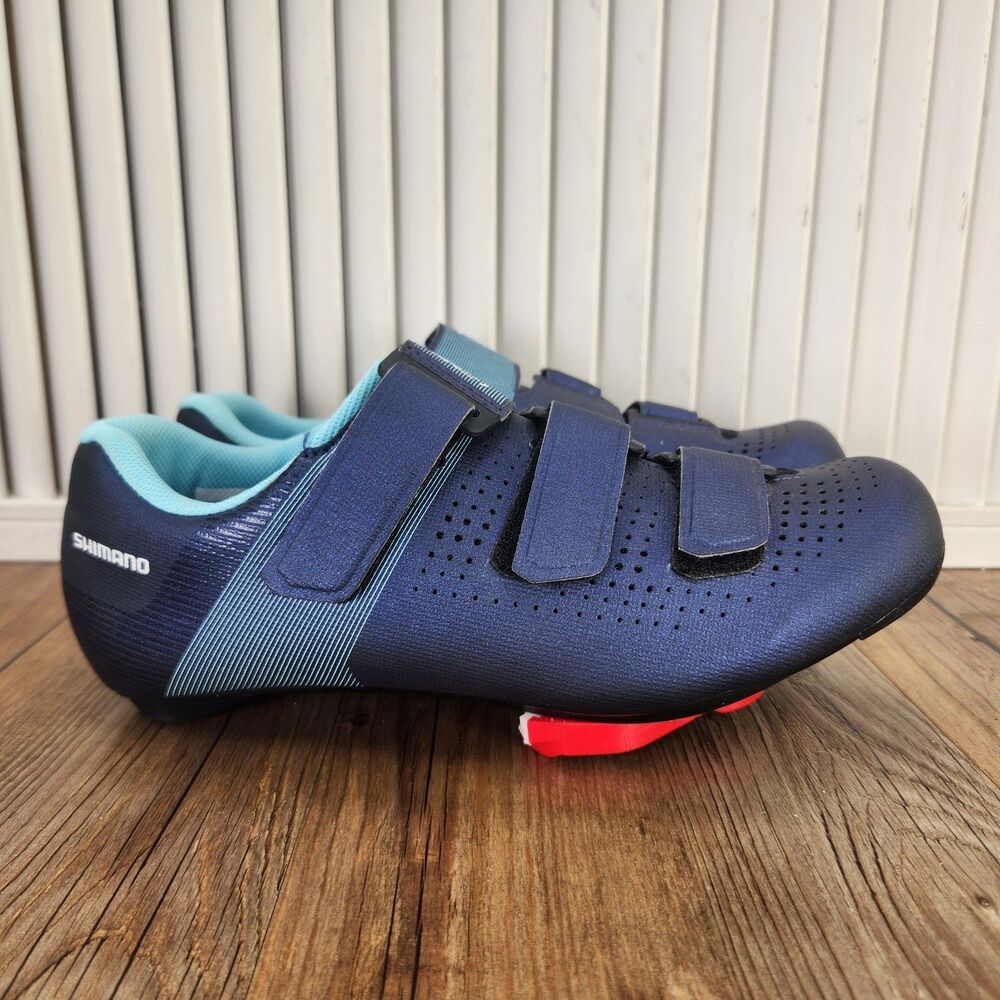 Shimano RC1 Road Cycling Shoes Womens Size 7.2 EU 39 Navy Triple Strap SHRC100W